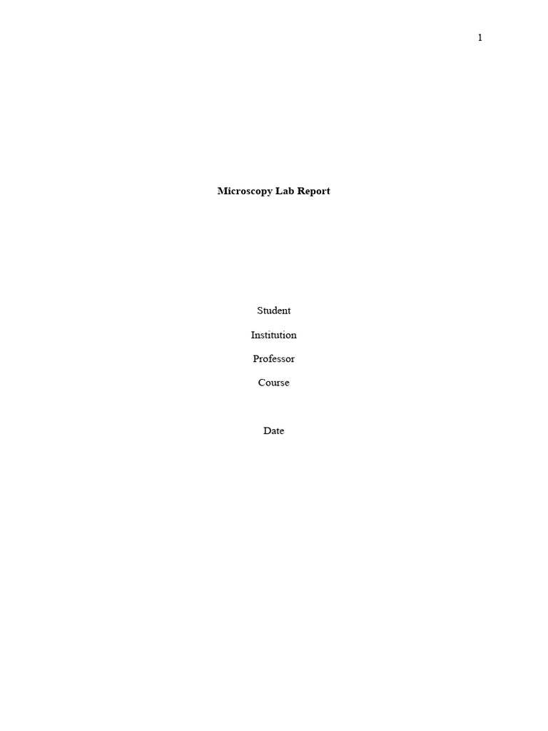 Microscopy Lab Report PDF Pottery Epidemics