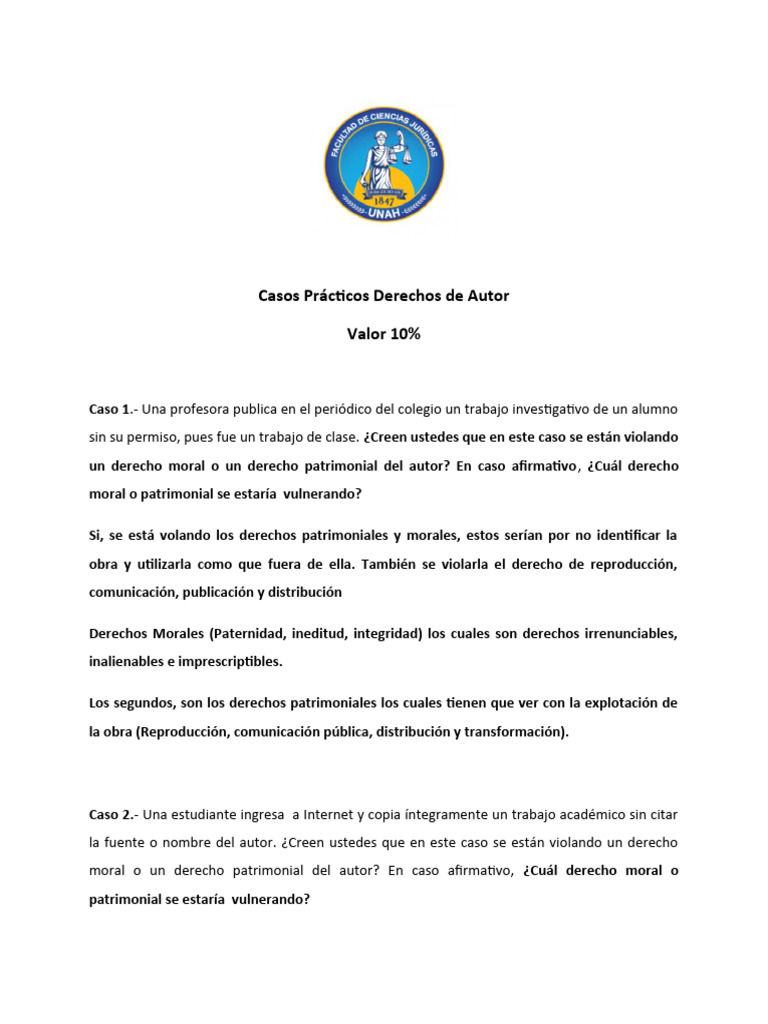 Casos Derechos de Autor Actual | PDF | Autor | Moralidad
