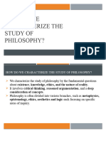 How Do We Characterize The Study of Philosophy - 1