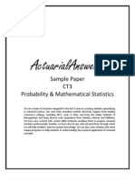 Actuarial CT3 Probability & Mathematical Statistics Sample Paper 2011