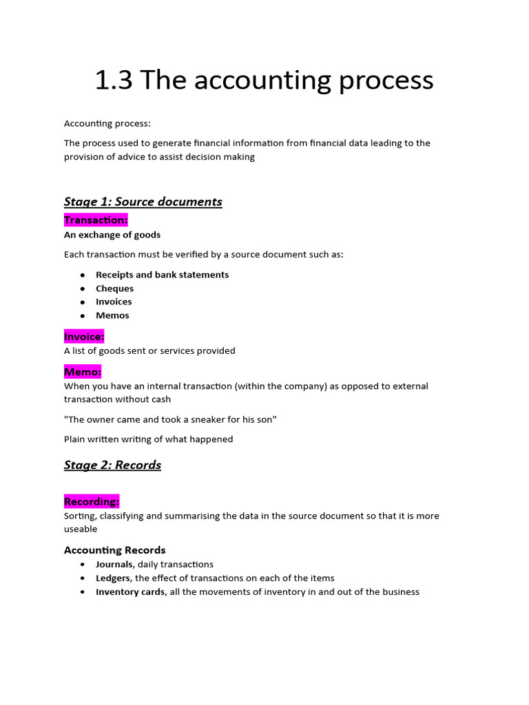 1.3 The accounting process | PDF