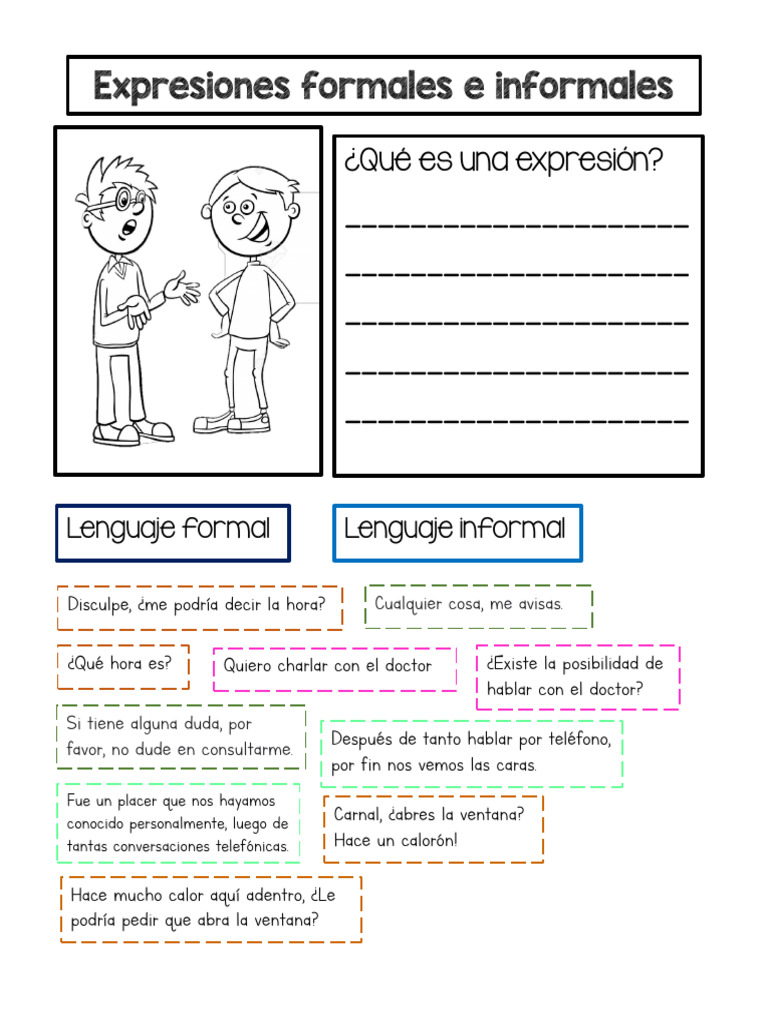 Expresiones Formales e Informales | PDF | Estudios de idiomas extranjeros