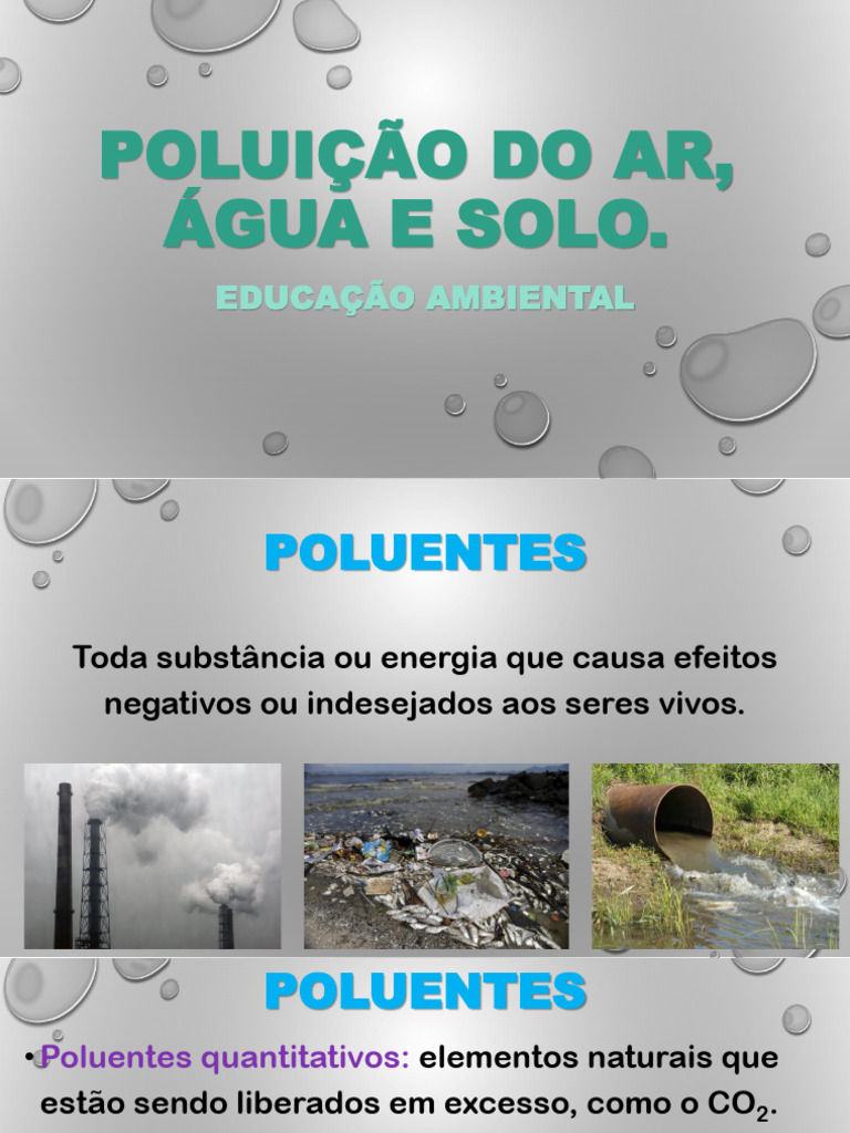 Poluição Do Ar, Água e Solo 2 | Download grátis PDF | Poluição | Água