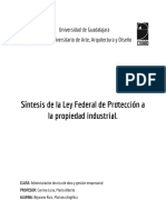 Síntesis de La Ley Federal de Protección A La Propiedad Industrial.