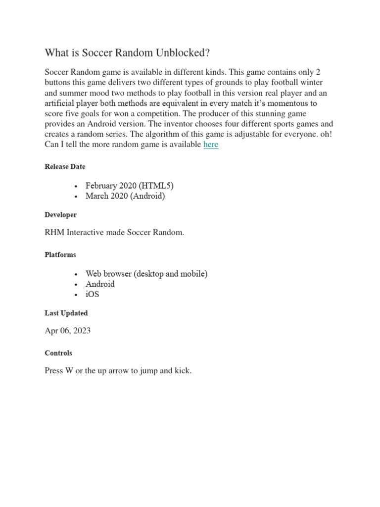 Soccer random pdf