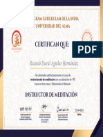 Certificado Curso Instructorado de Meditación