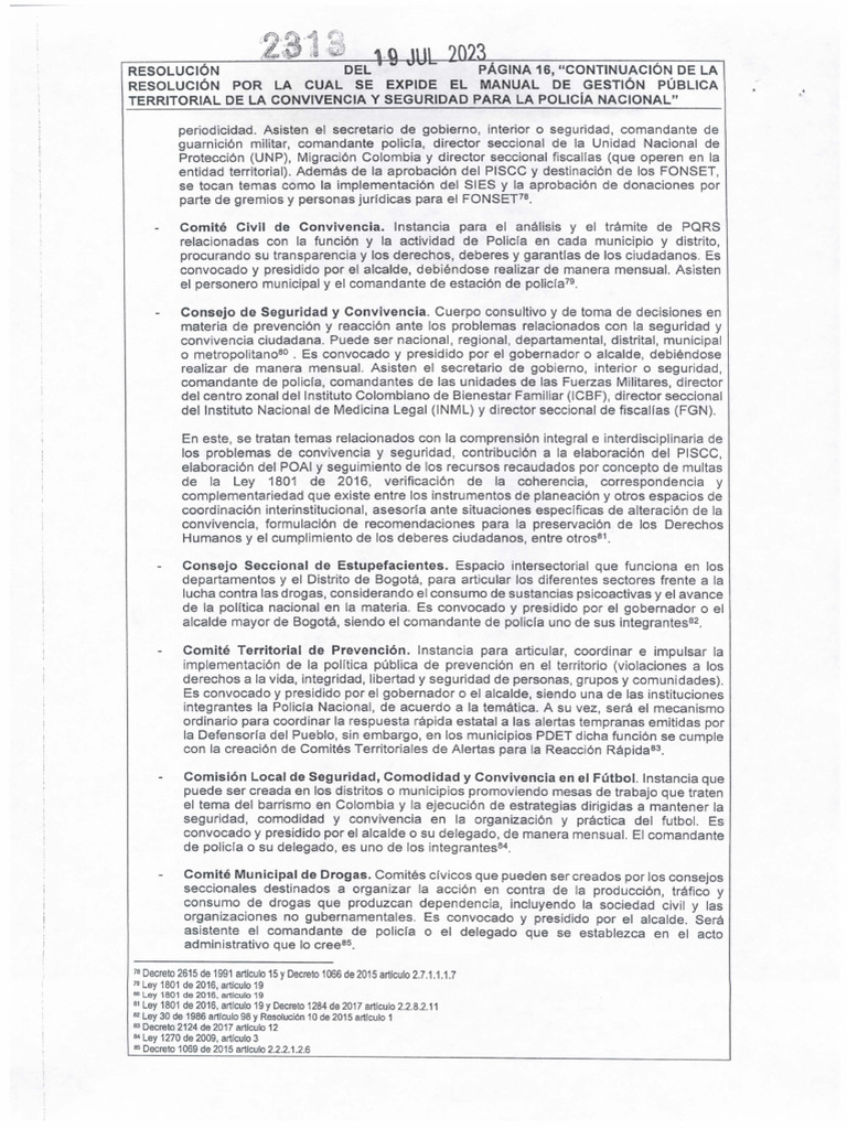 Resolucion 2313 190723 Manual Gestion Territorial de Convivencia y SC ...