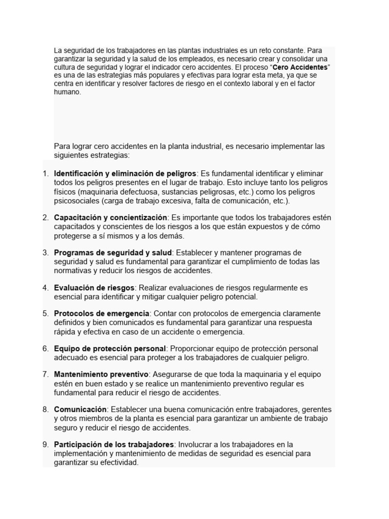 La Seguridad de Los Trabajadores en Las Plantas Industriales Es Un Reto ...