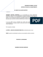 Solicitud para Sentencia Divorcio Mutuo Consentimiento