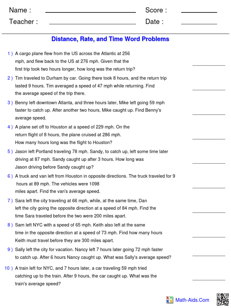 Motion Problems 2 | PDF | Speed | Transport