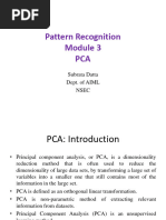 Pattern Recognition PCA: Subrata Datta Dept. of AIML Nsec