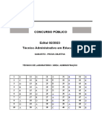 Gabarito Tecnico de Laboratorio Administracao Ed 02 2023