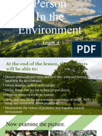 Philosophy Report The Human Person in Environment