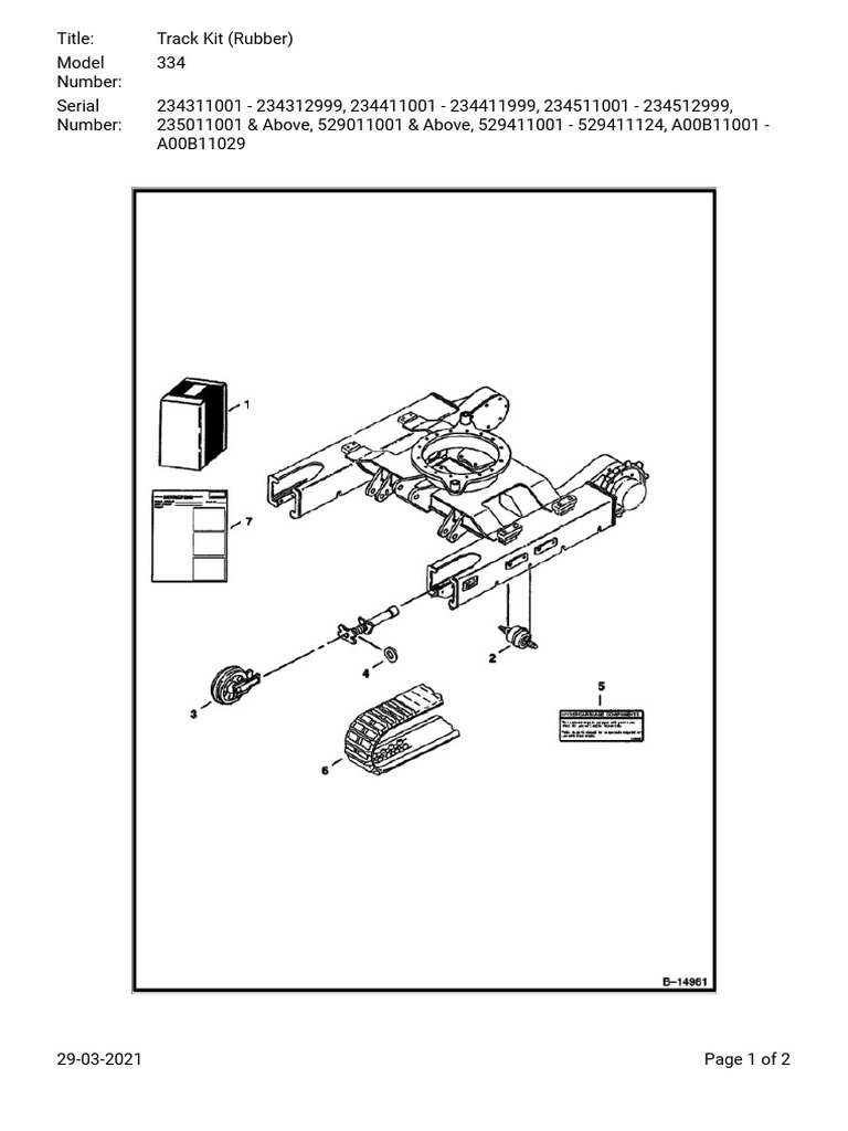 334G Track Kit (Rubber) - 334 - BOBCAT | PDF | Technology & Engineering