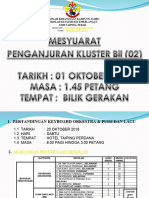 Mesyuarat Penganjuran Kluster 2018