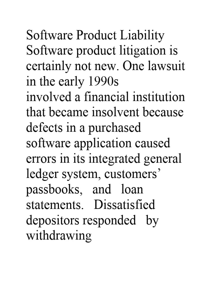 IS 102 Software Product Liability | PDF | Product Liability | Damages