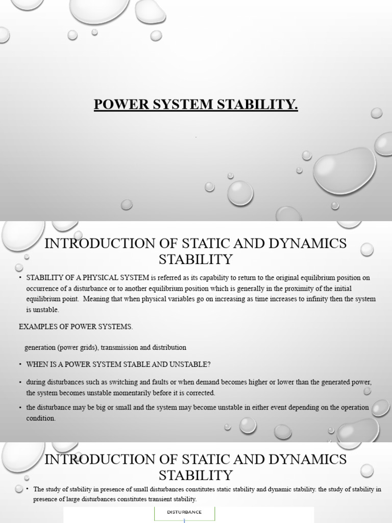 Power System Stability | PDF | Steady State | Electric Generator