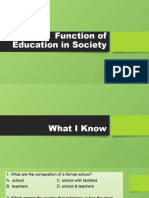 Function of Education in Society