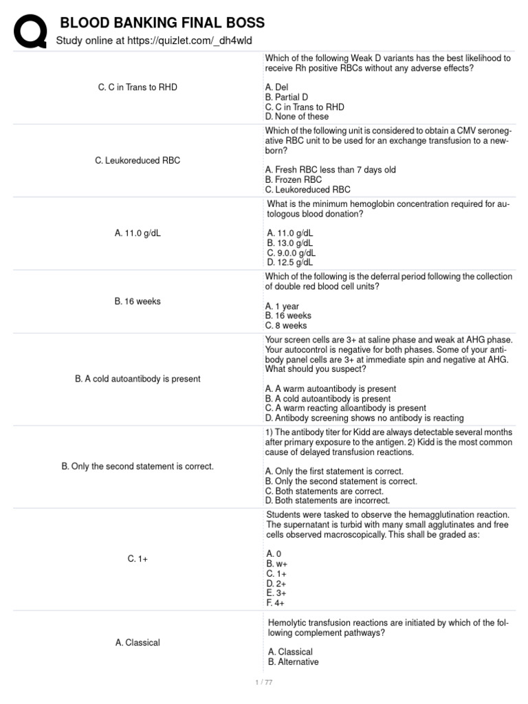 Blood Banking Final Boss PDF Blood Transfusion Blood Plasma
