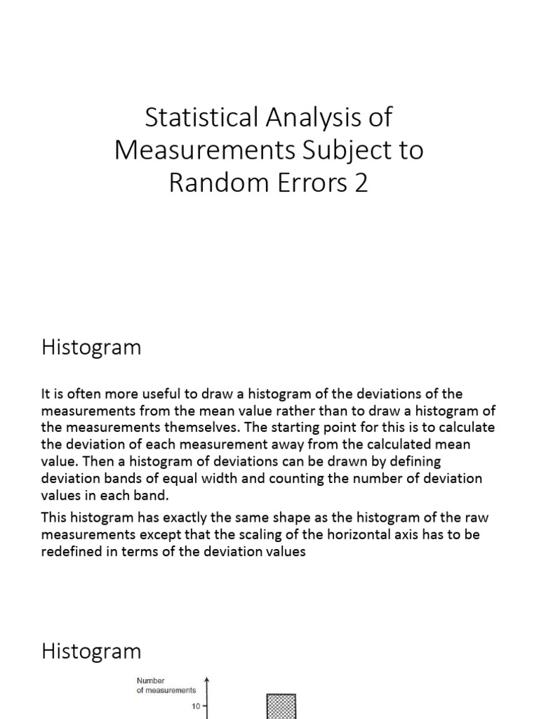 Statistical analysis of measurements subject to random errors 2 pdf