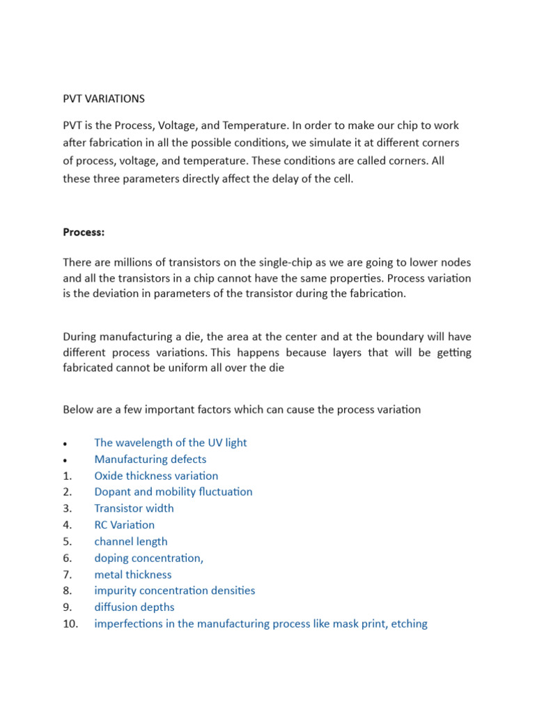 PVT Variations | PDF | Mosfet | Integrated Circuit