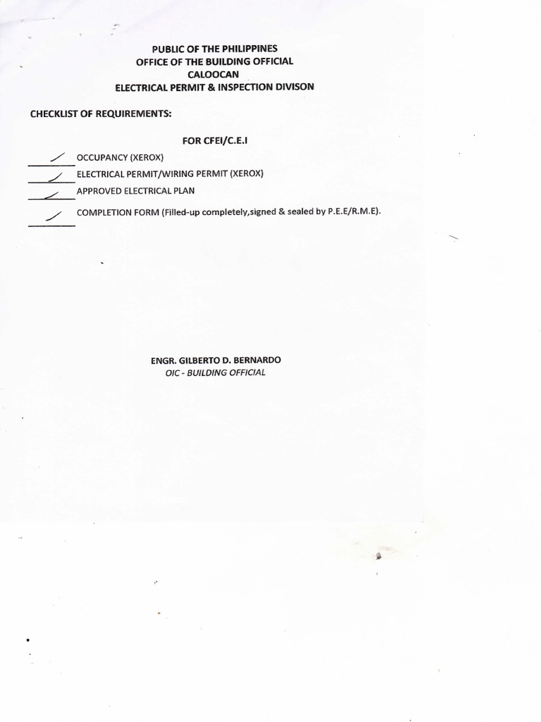 Coc Electrical Works PDF Engineering