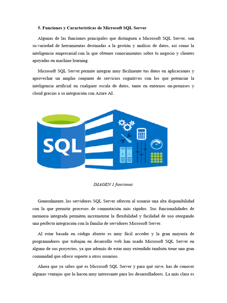 SQL Server | Descargar gratis PDF | Servidor SQL de Microsoft | Microsoft