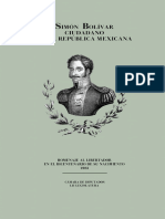 Simon Bolivar Ciudadano de La República Mexicana 1824