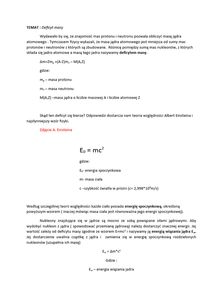 Deficyt Masy | PDF