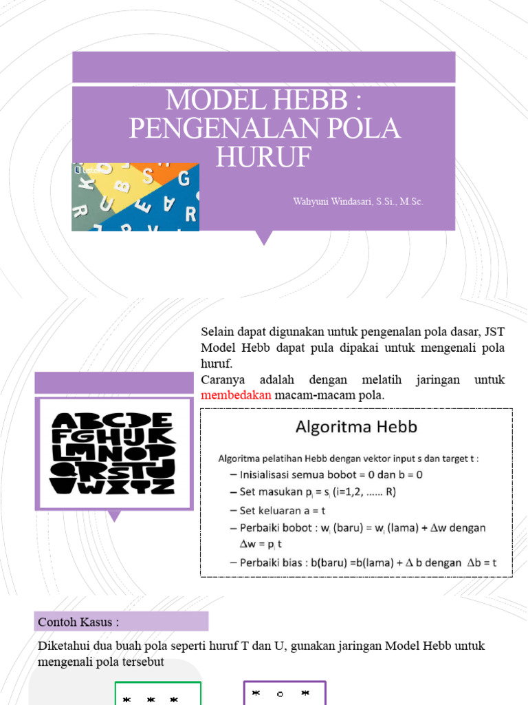 Hebb Model: Pengenalan Pola Huruf | PDF