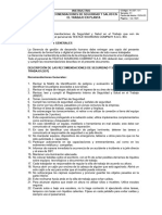 Instructivo Recomendaciones de Seguridad Y Salud en El Trabajo en Planta