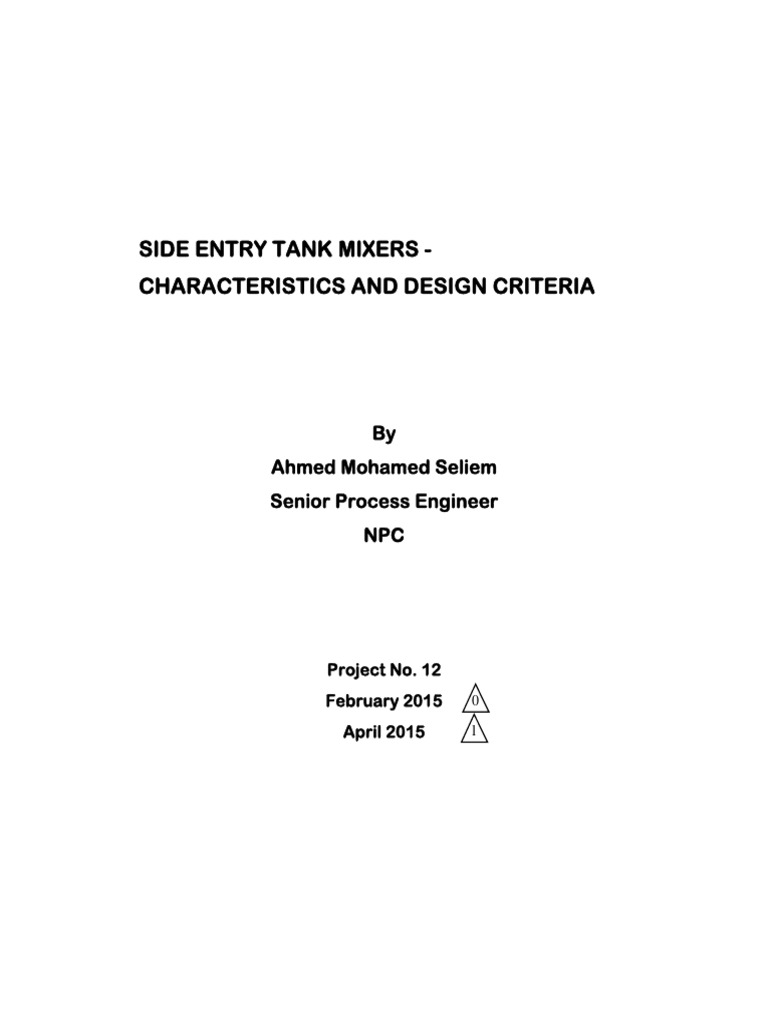 Side Entry Tank Mixers Characteristics A | Download Free PDF | Oil ...