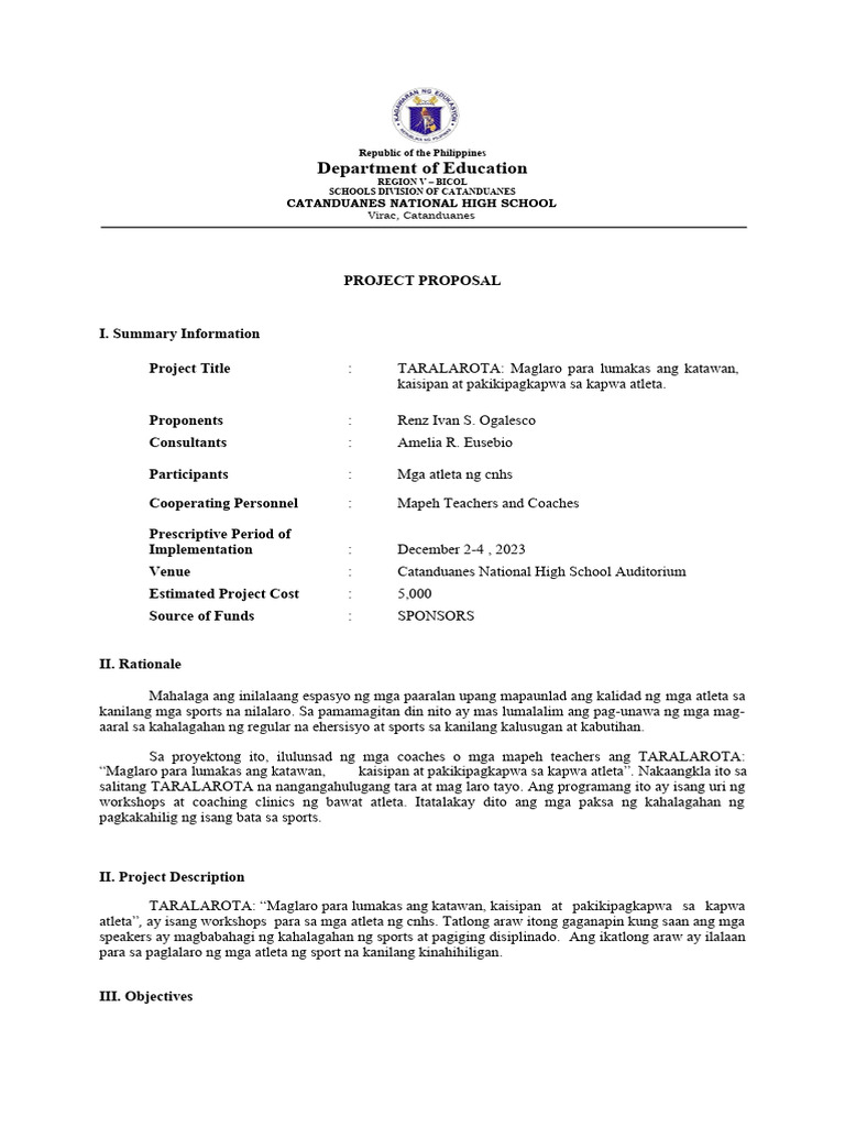 Proposal Salalayan | PDF