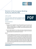 EBA DC 498 - Decision On Institutions ESG Data Adhoc Collection