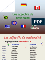 Les adjectifs de nationalité