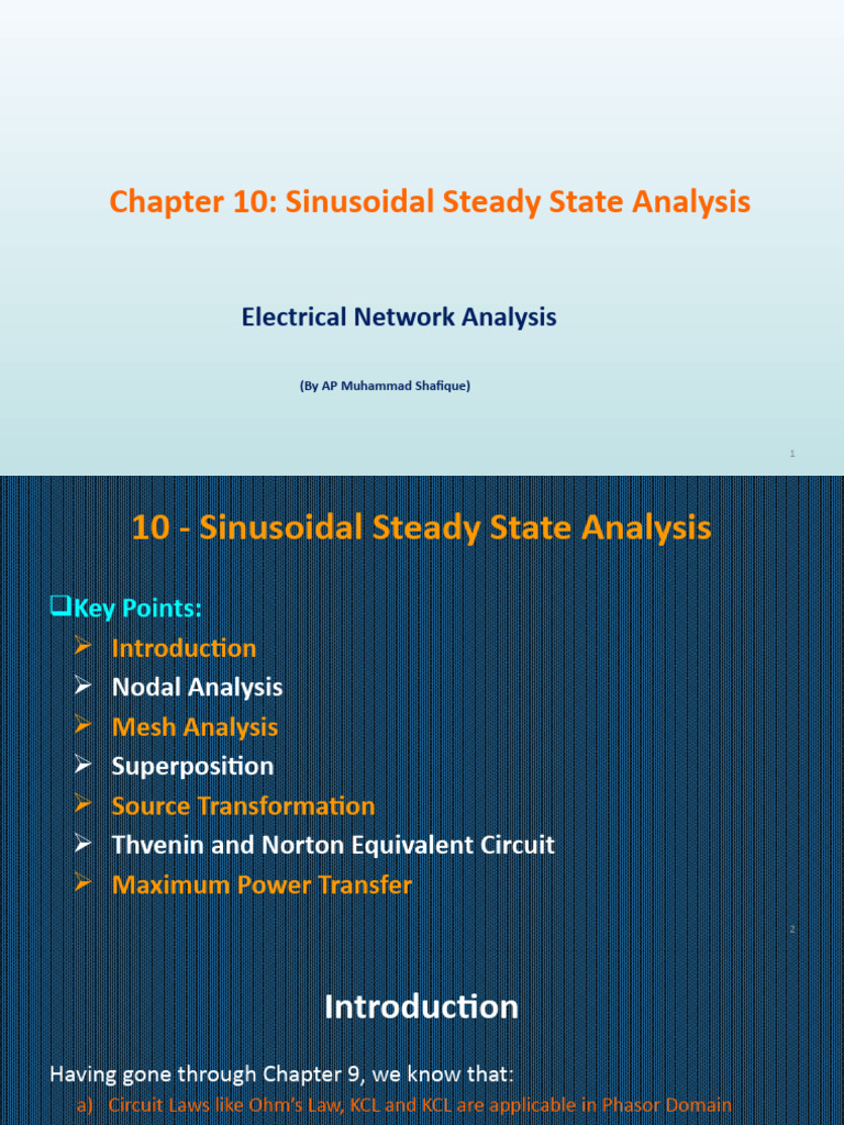 02 - Chapter 10 Sinusoidal Steady State Analysis | PDF | Network ...
