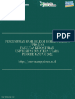 Pengumuman Hasil Seleksi Berkas Peserta PPDS-MKK Fakultas Kedokteran Universitas Sumatera Utara Periode Januari 2022