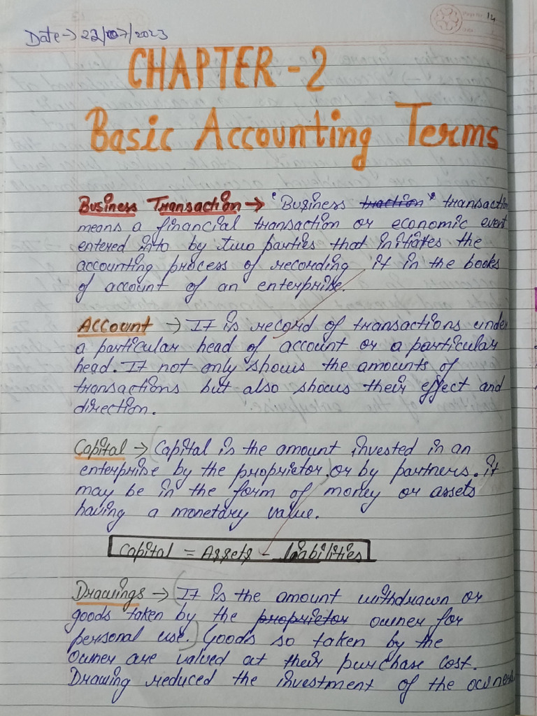 CH - 2 Basic Accounting Terms | PDF