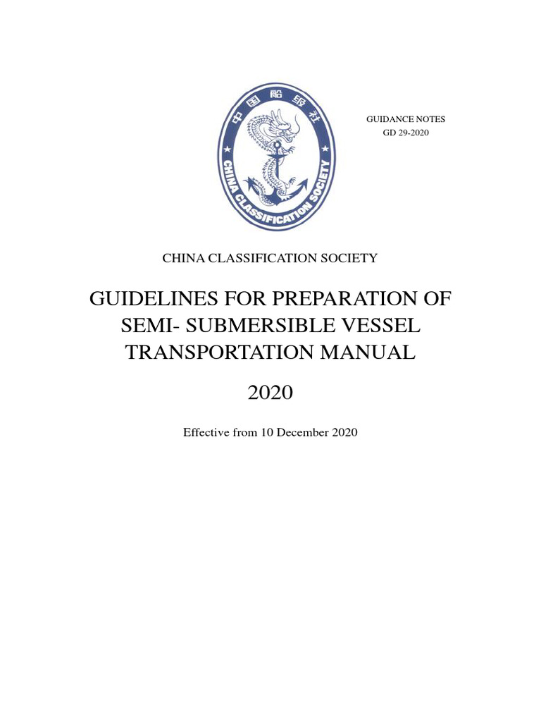 Guidelines For Preparation of Semi - Submersible Vessel Transportation ...