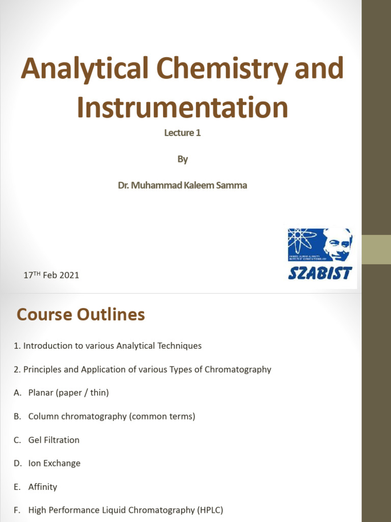 Overview of Analytical Techniques | PDF | Analytical Chemistry ...