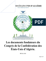 Documents Fondateurs Du Congrès de La Confédération Des Etats-Unis D'algérie.