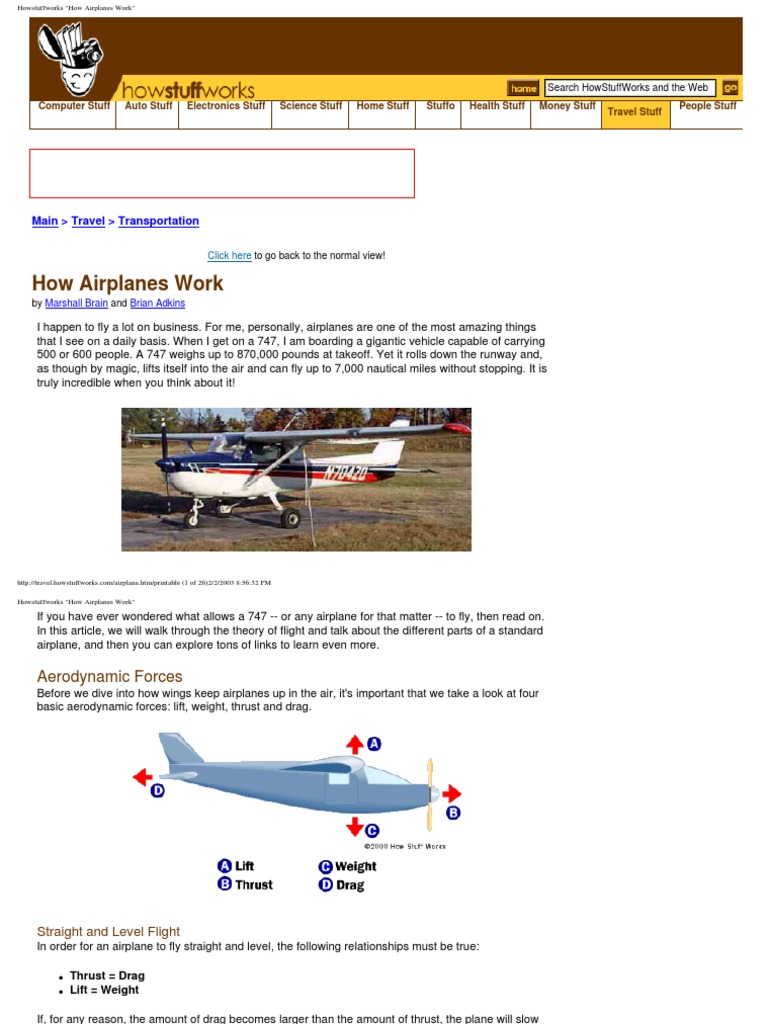 How Stuff Works _How Airplanes Work | Lift (Force) | Wing