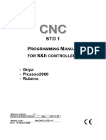 STD 1 Programming Manual. - Goya - Picasso Rubens. For S&H Controllers. Manual Version - 1.1 Refers To Software Versions - CNC 3.01 - 3.