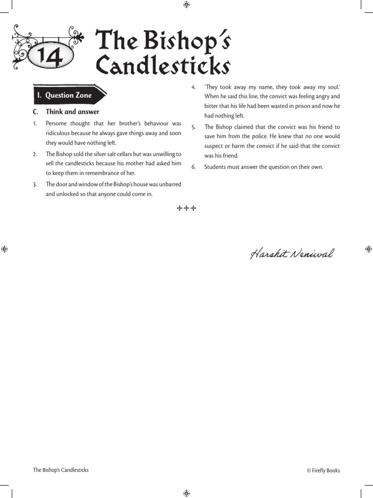 The Candlesticks I. Question Zone PDF