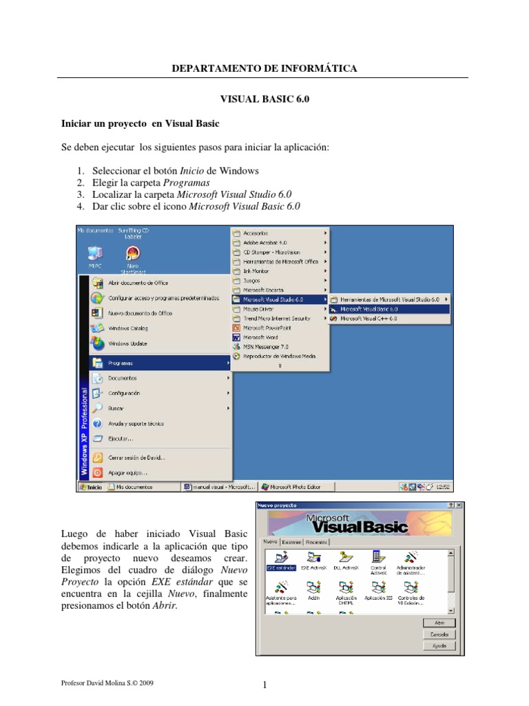 Manual Visual Basic 6.0 | PDF | Archivo de computadora | Point and Click