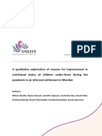 A Qualitative Exploration of Reasons For Improvement in Nutritional Status of Children Under Three During The Pandemic in An Informal Settlement in Mumbai