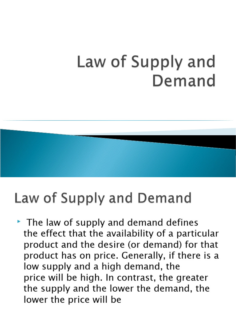Law of Supply and Demand PDF Demand Supply (Economics)