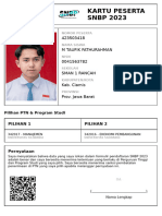 Kartu Peserta SNBP 2023: 423503418 M Taufik Fathurahman 0041563782 Sman 1 Rancah Kab. Ciamis Prov. Jawa Barat