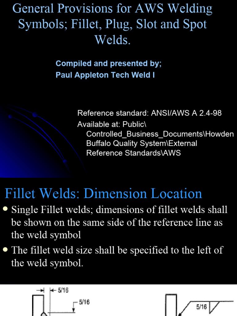 AWS Welding Symbols Overview | PDF | Length | Angle