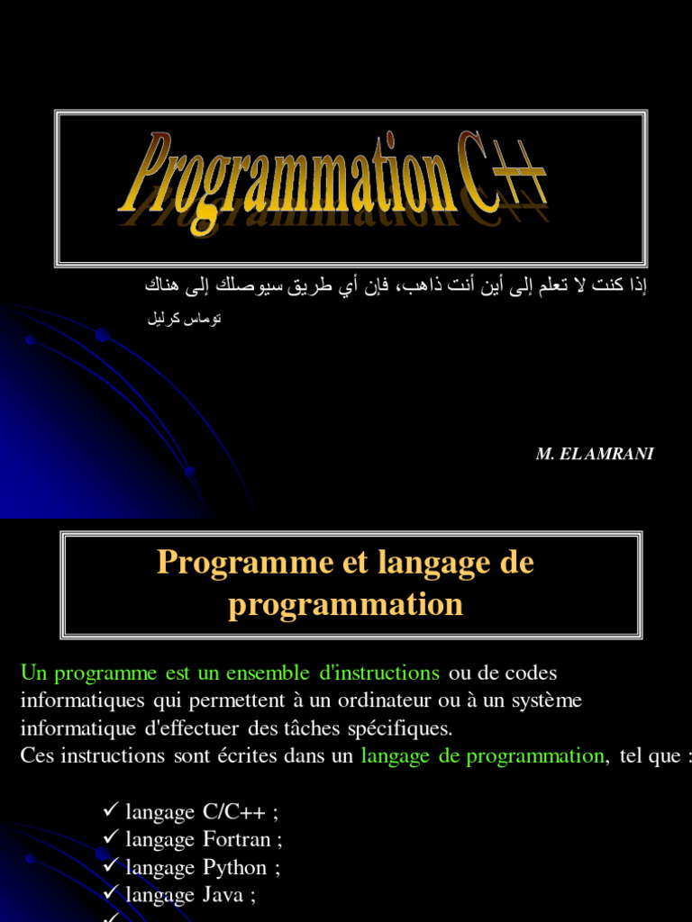 Introduction à la Programmation C++ | PDF | Langage de programmation ...